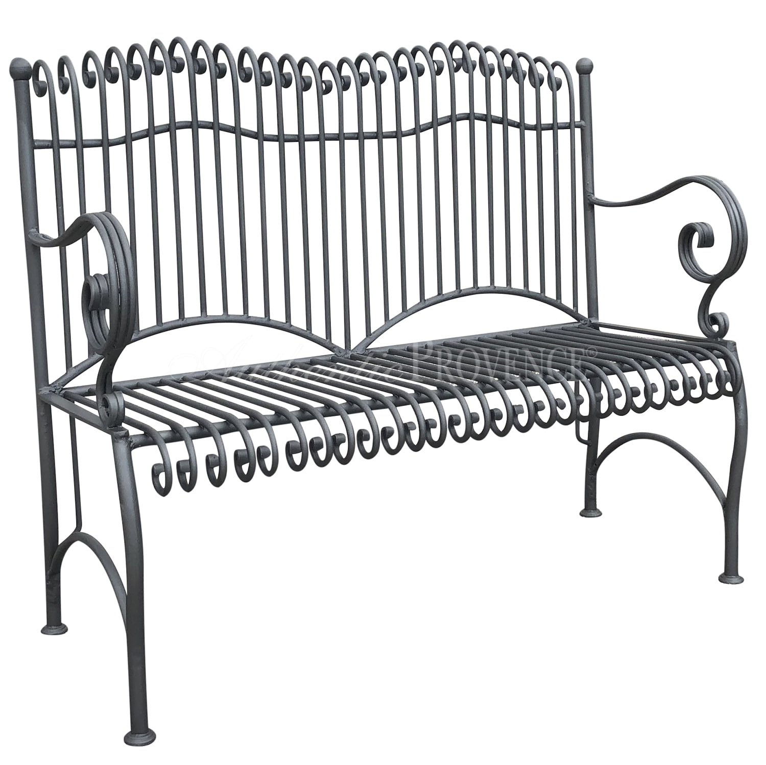 Wrought Iron English Style Garden Bench | Authentic Provence